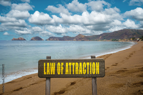 Law of Attraction quote for manifestation and mindfulness concept.