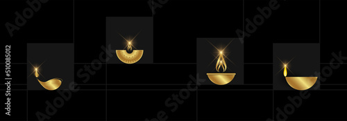 DIWALI- ABSTRACT ILLUSTRATION OF DIYA ON DIWALI CELEBRATION.