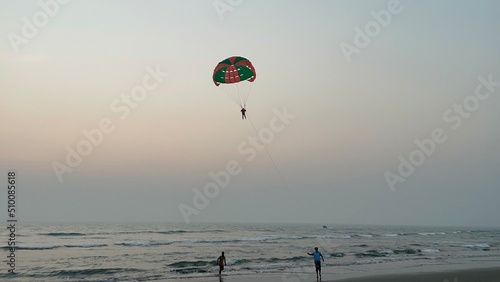 kite surfing on the beach