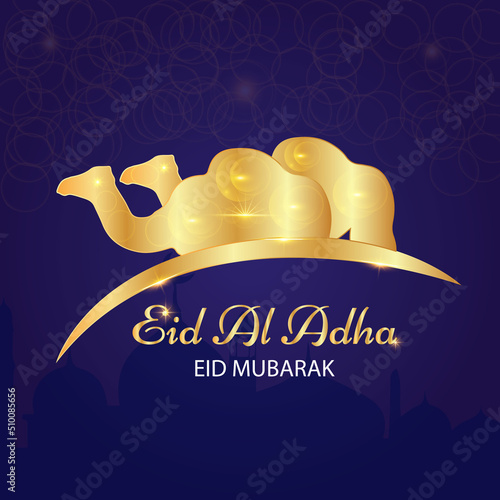 Eid Al Adha mubarak background design template vector.