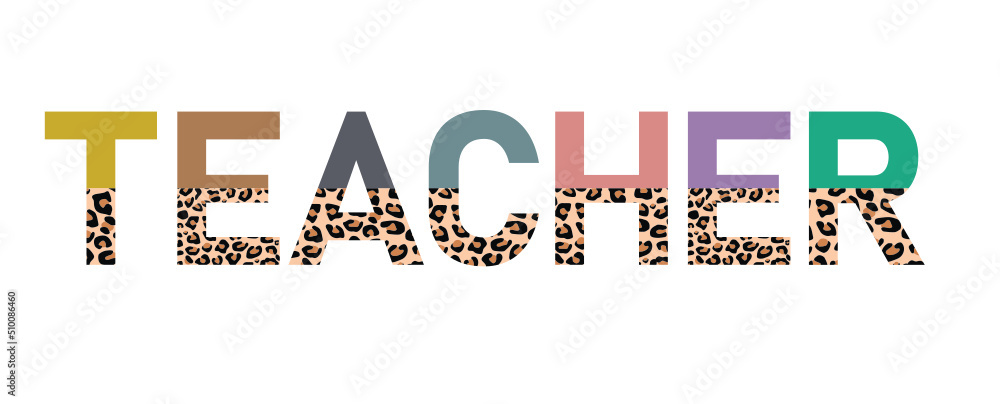 Leopard And Boho Teacher Svg Png, Half Leopard Teacher Png Svg, Blessed 