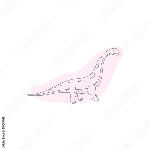 brontosaurus cartoon sketch vector illustration