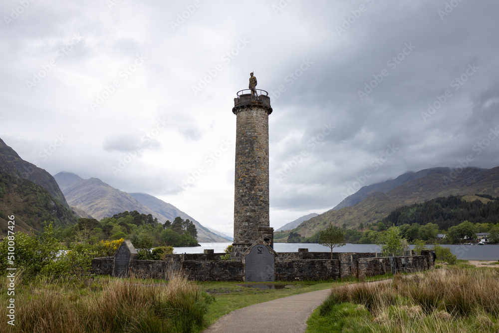 Jacobite Monument in Glenfinnan, Scotland