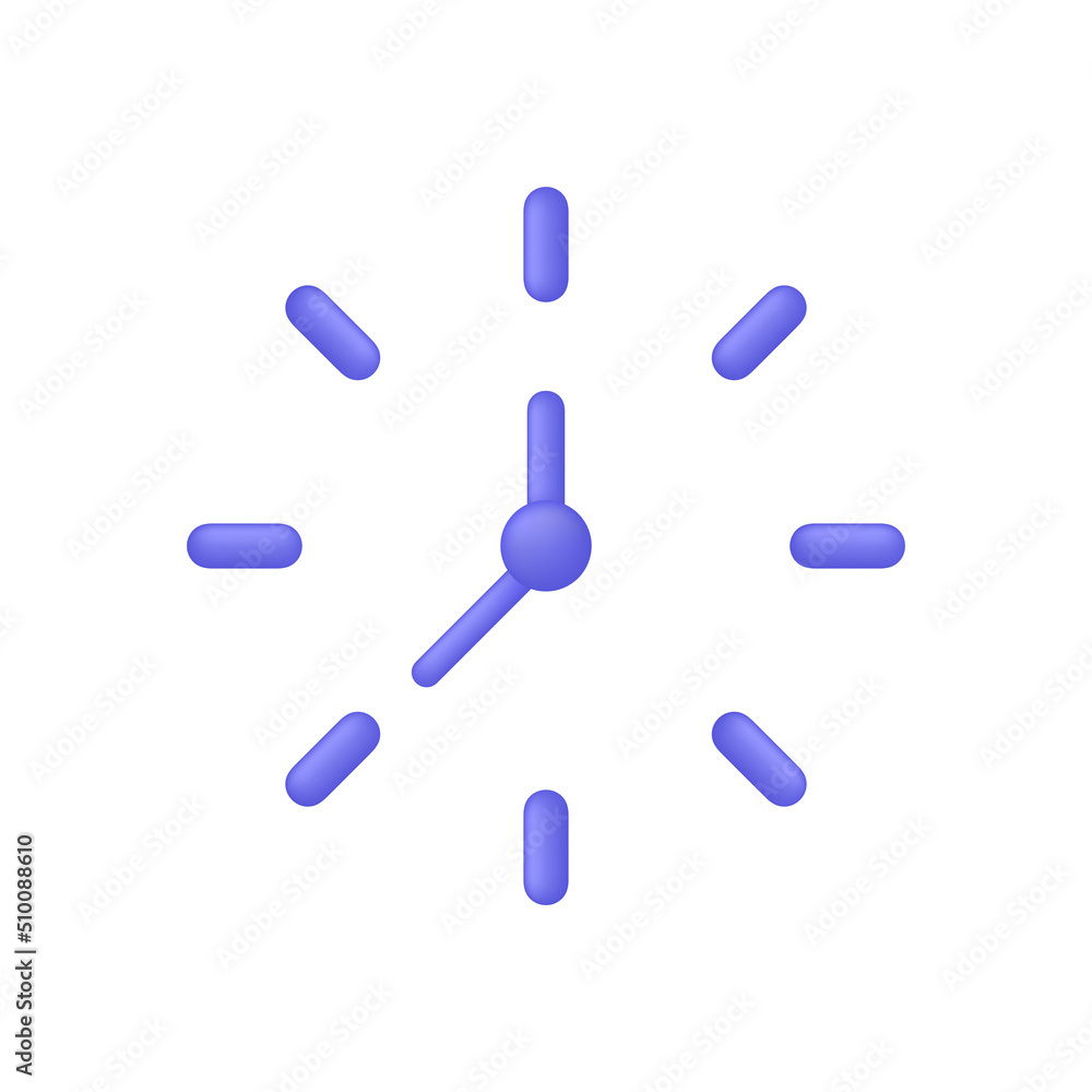 3D Clock isolated on white background. Passage of time Time-keeping and measurement of time. Time period concept. Can be used for many purposes. Trendy and modern vector in 3d style. 3D Clock isolated on white background. Passage of time Time-keeping and measurement of time. Time period concept. Can be used for many purposes. Trendy and modern vector in 3d style.