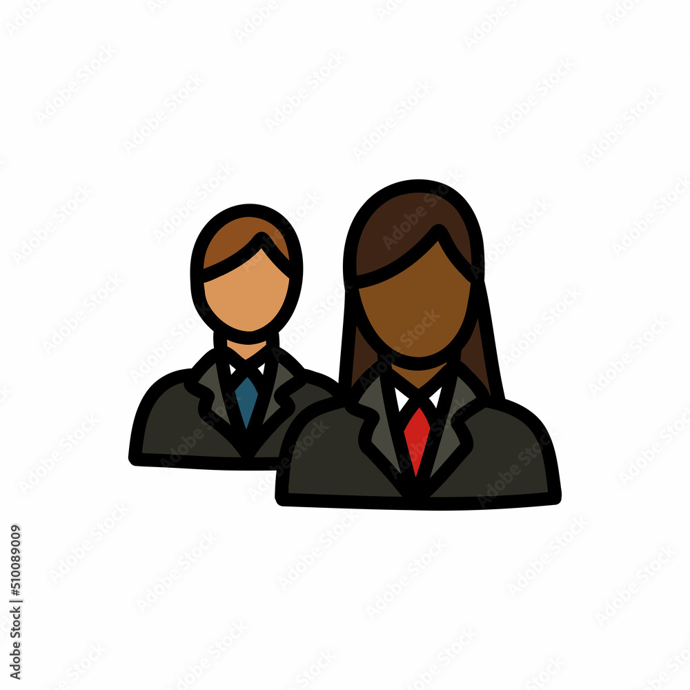 Fototapeta premium staff doodle icon, vector color line illustration