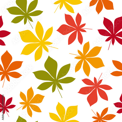 Autumn seamless pattern with leaves. Vector illustration. It can be used for wallpapers  cards  wrapping  patterns for clothes and other.