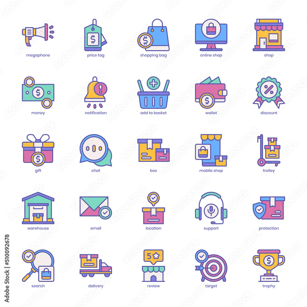 Marketplace icon pack for your website design, logo, app, UI. Marketplace icon outline design. Vector graphics illustration and editable stroke.