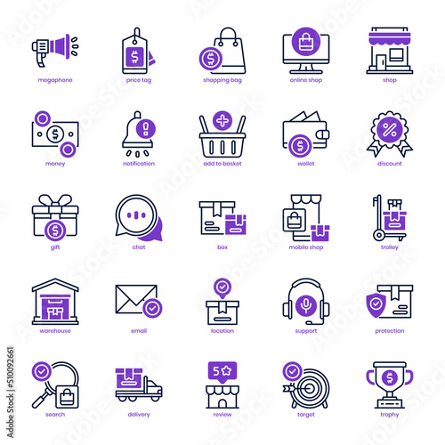 Marketplace icon pack for your website design, logo, app, UI. Marketplace icon mix line and solid design. Vector graphics illustration and editable stroke.