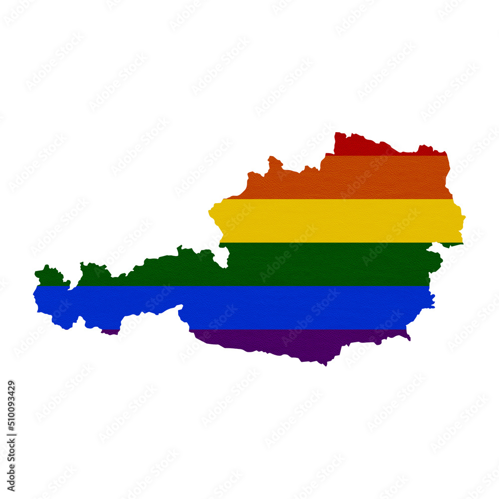 Fototapeta premium Sublimation textured background in colors of LGBT flag on white background. Austria