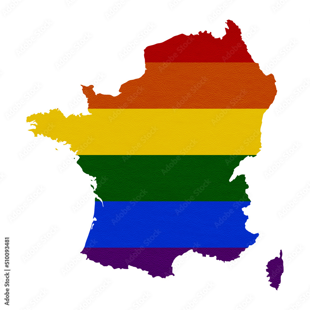Obraz premium Sublimation textured background in colors of LGBT flag on white background. France