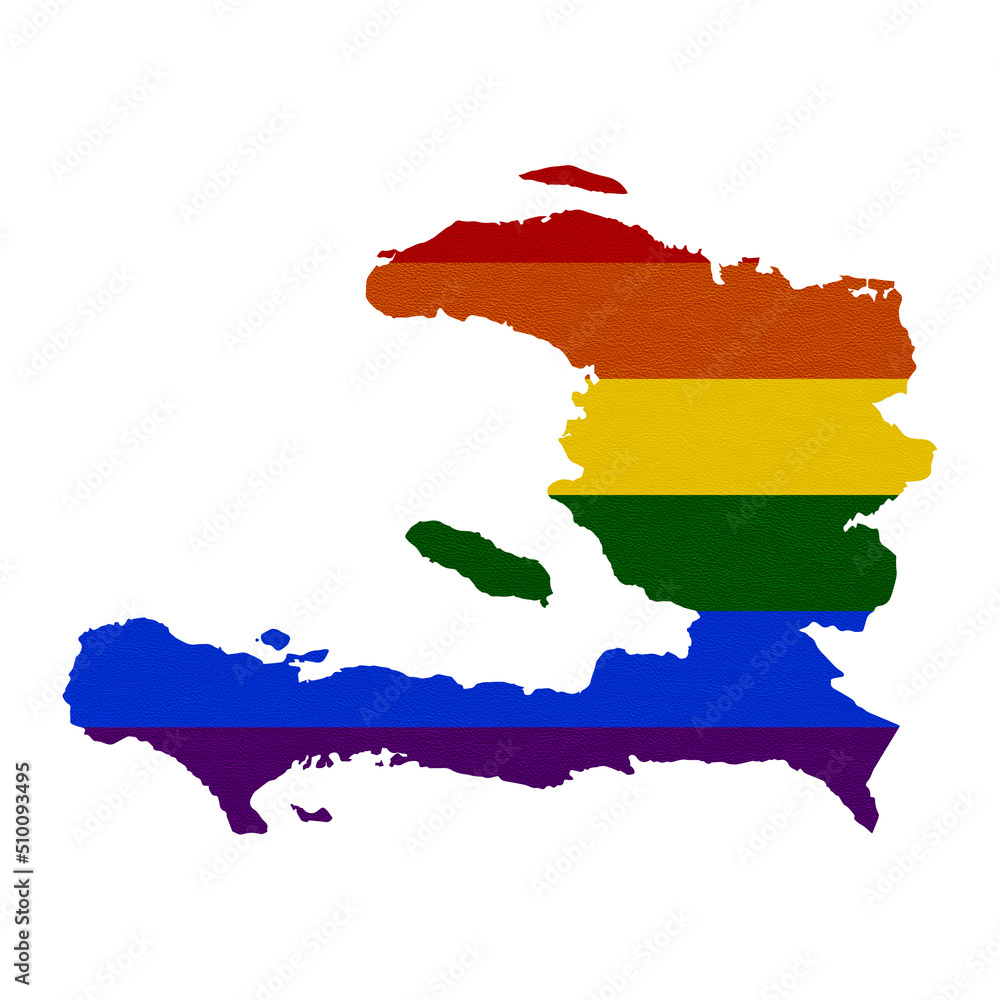 Fototapeta premium Sublimation textured background in colors of LGBT flag on white background. Haiti