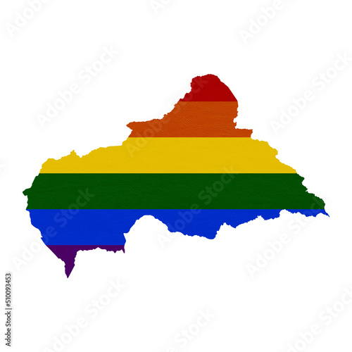 Sublimation textured background in colors of LGBT flag on white background. Central African Republic