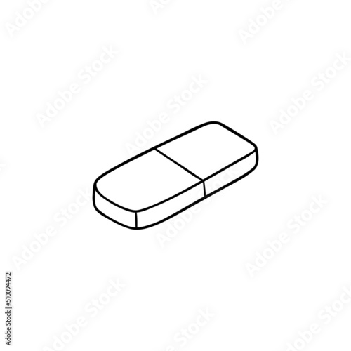 vector kids Coloring page with outline doodle rubber