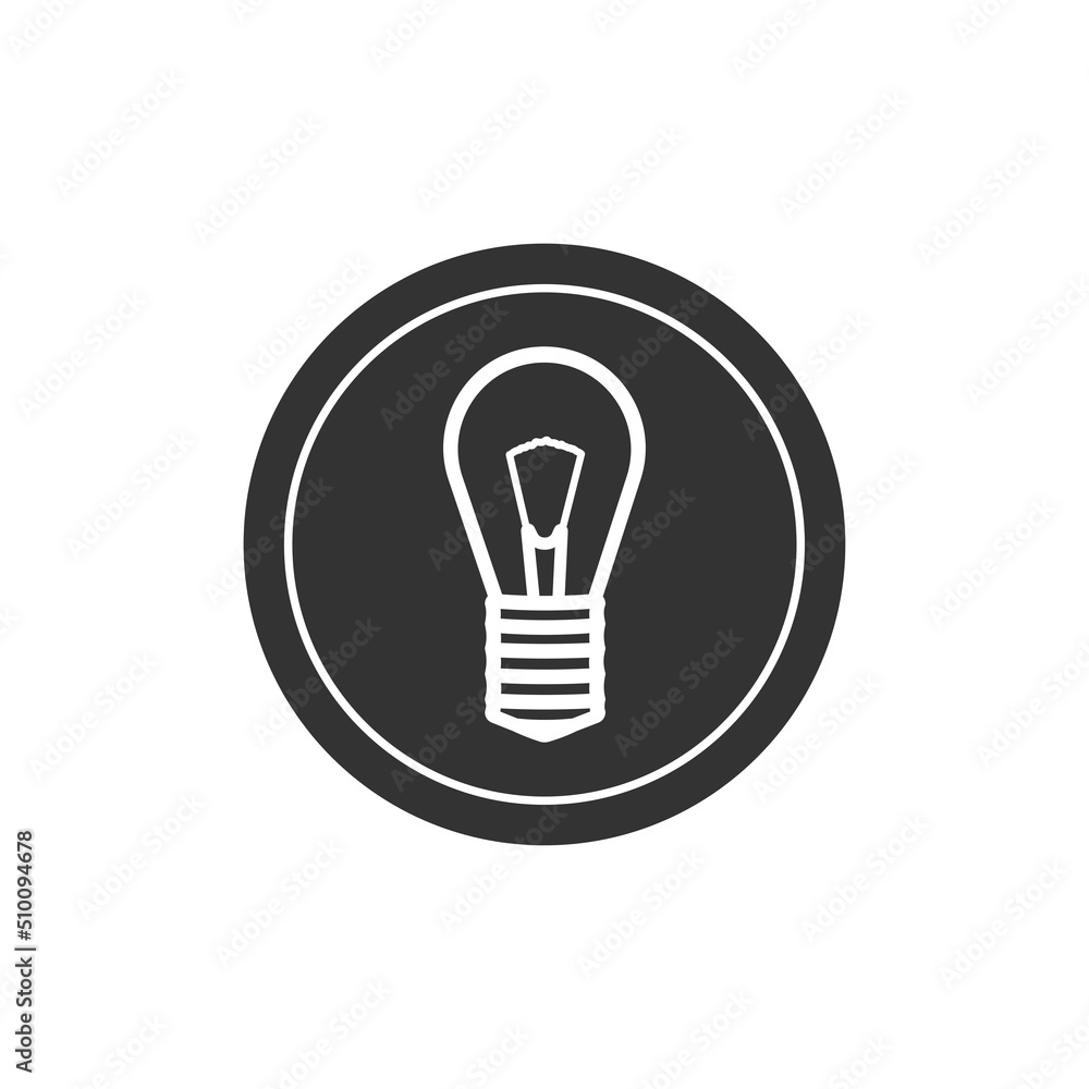 Light bulb in a circle on a gray background. Vector illustration. Light bulb in a circle on a gray background. Vector illustration.