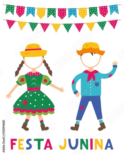 Festa Junina, vector photo booth party props