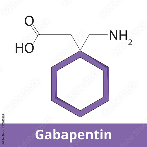 Chemical structure of gabapentin. It is an anticonvulsant medication primarily used to treat partial seizures and neuropathic pain.