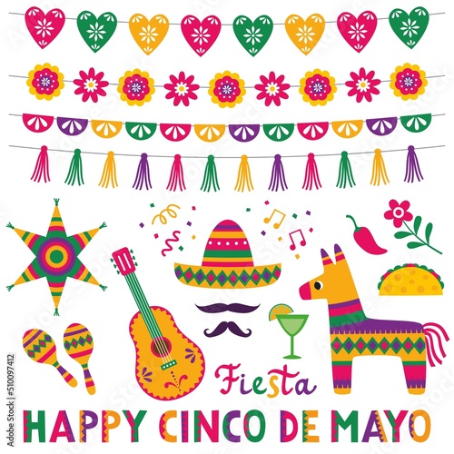 Cinco de Mayo, vector design elements set