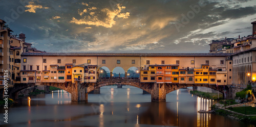 A splendid view of the Ponte Vecchio in Florence photo