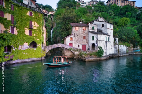 The famous bridge in Nesso, Italy. 