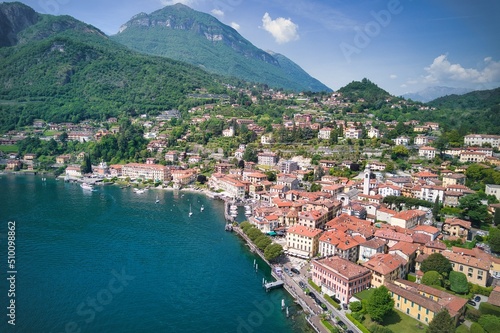 A top view of the Menaggio city in Italy.