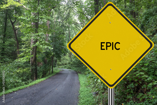 фотографія The word Epic for a motivational concept.