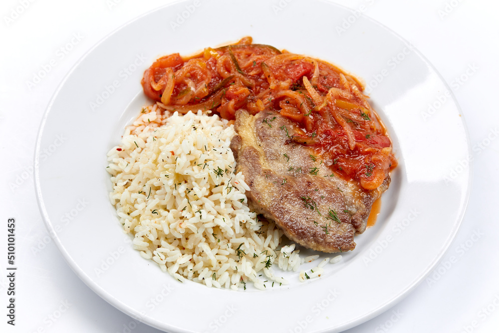 meat with rice and vegetables meat with rice and vegetables