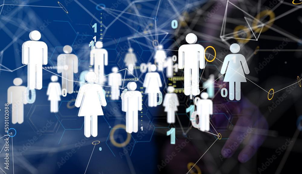 Abstract technology group and data 3d Abstract technology group and data 3d