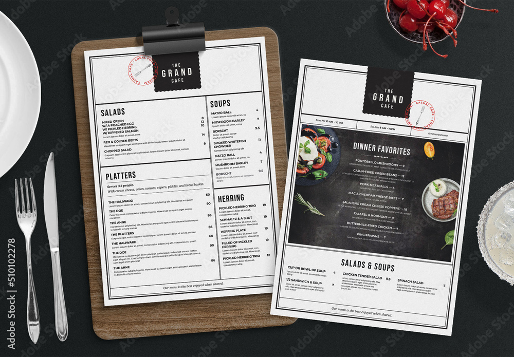 Simple Restaurant Food Menu Layout Stock Template | Adobe Stock