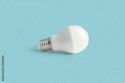 light bulb isolated on blue background