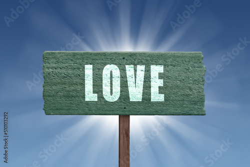 Fotografía Love sign on blue sky background.