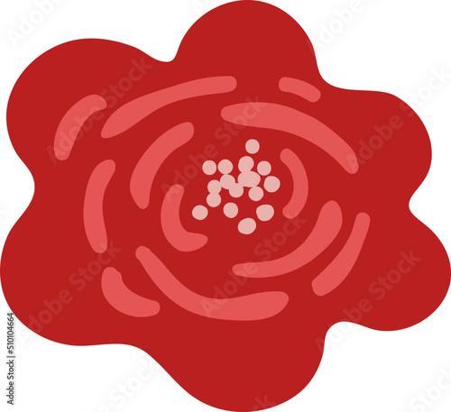 Abstract Hand Drawn Exotic Red Flower Botanical Vintage Illustration