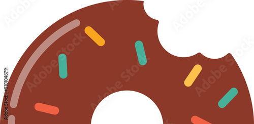 Half of Chocolate Donut Illustration