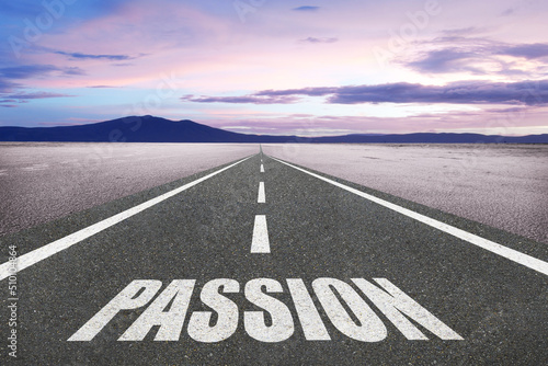 Wallpaper Mural The word Passion on a road with a beautiful sky. Torontodigital.ca