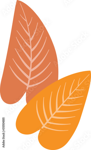 Abstract Boho Tropical Leaves Illustration
