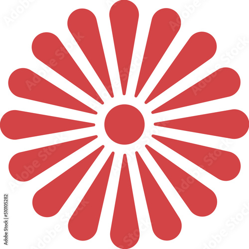 Abstract Decorative Red Flower Illustration for Japanese New Year