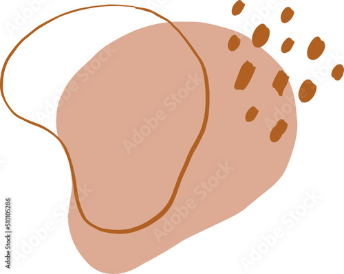 Boho Abstract Hand Drawn Organic Shapes Background Element
