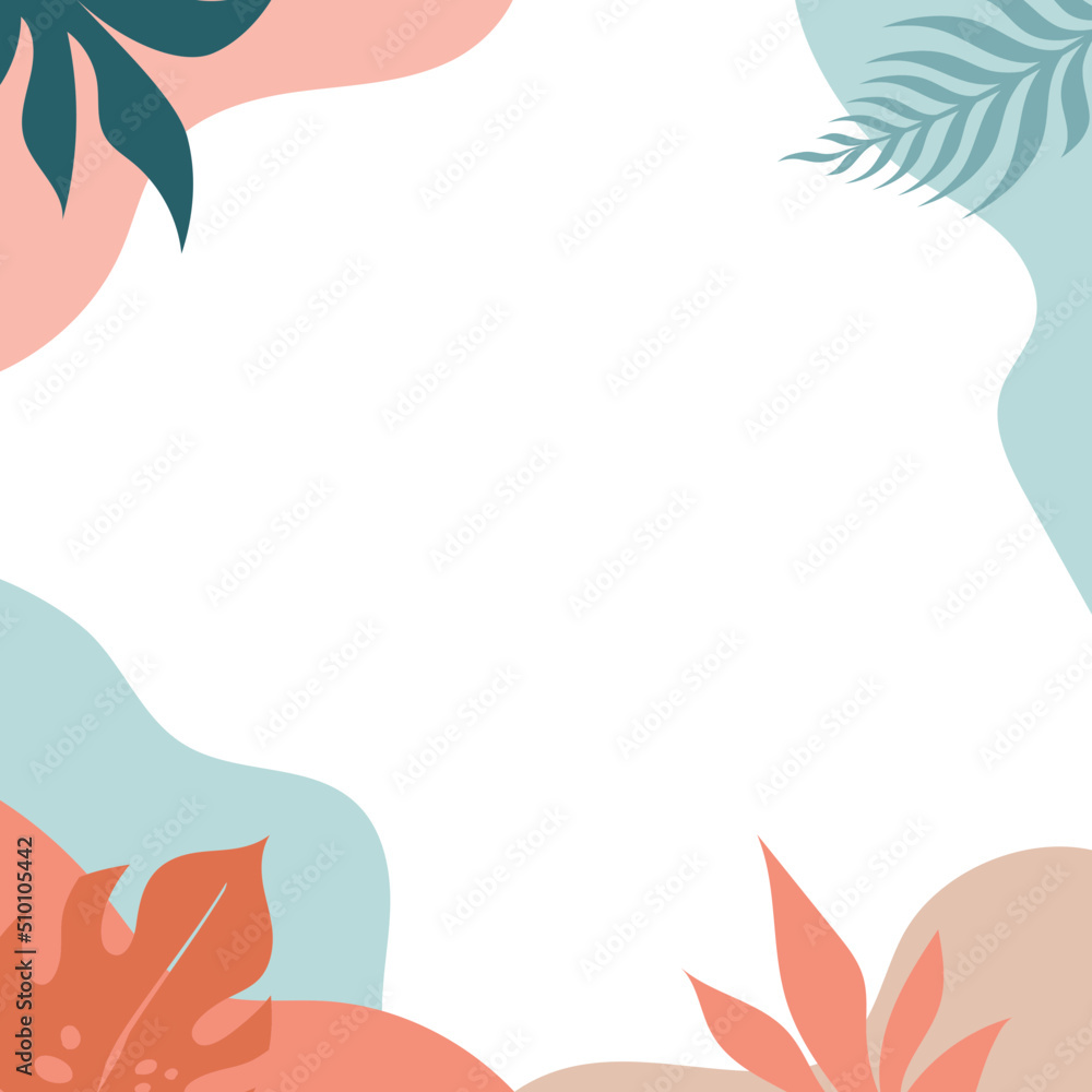 Boho Botanical Summer Sale Post Frame with Tropical Leaves Boho Botanical Summer Sale Post Frame with Tropical Leaves