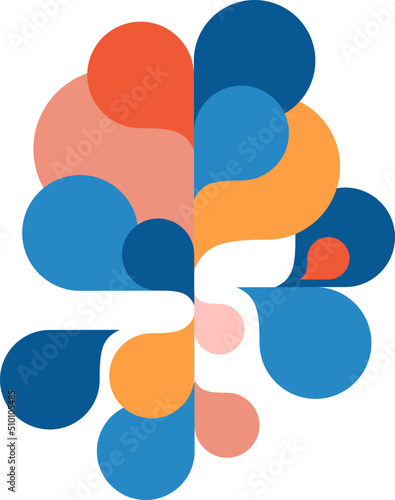 Abstract Decorative Banner Element with Colorful Fluid Liquid Shapes