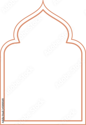 Oriental Arch Shaped Decorative Door or Window Frame in Islamic Style