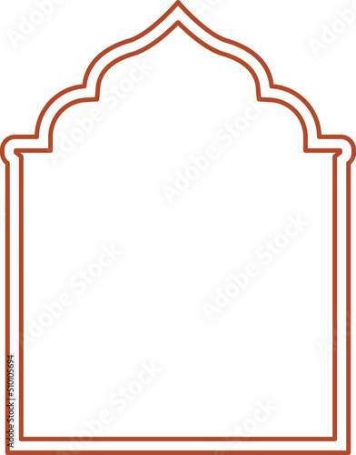 Oriental Arch Shaped Decorative Door or Window Frame in Islamic Style