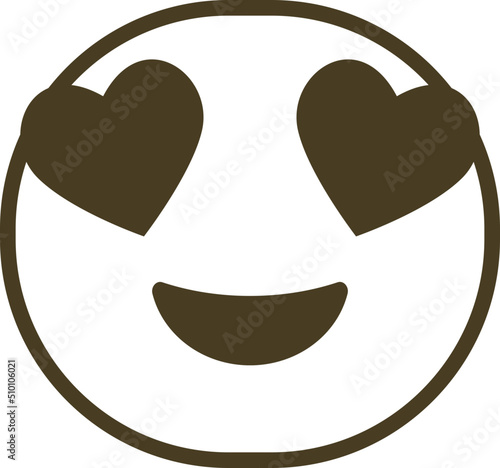 Black and white In Love Emoticon / Emoji Character Illustration