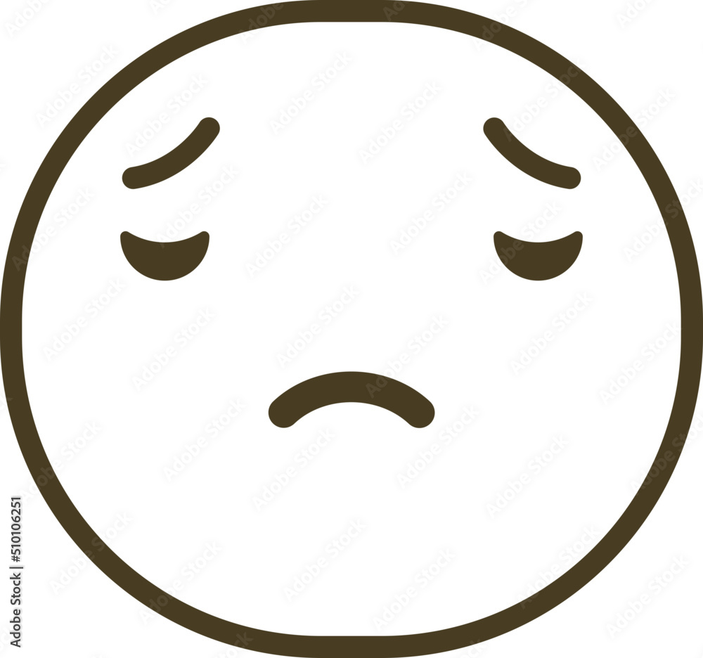 Black and White Sad Emoticon / Emoji Character Illustration Stock ...