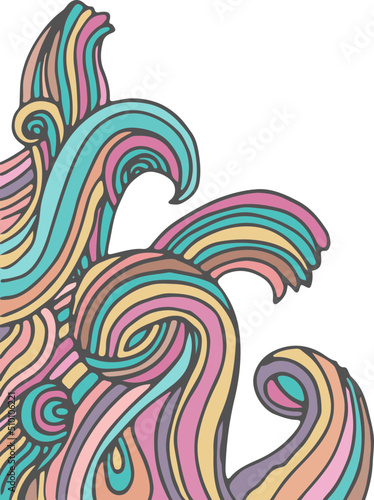 Fotografie Abstract Colorful Wave and Swirl Background Frame