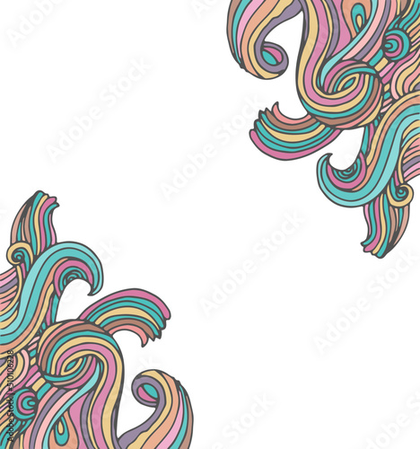 Abstract Colorful Wave and Swirl Background Frame
