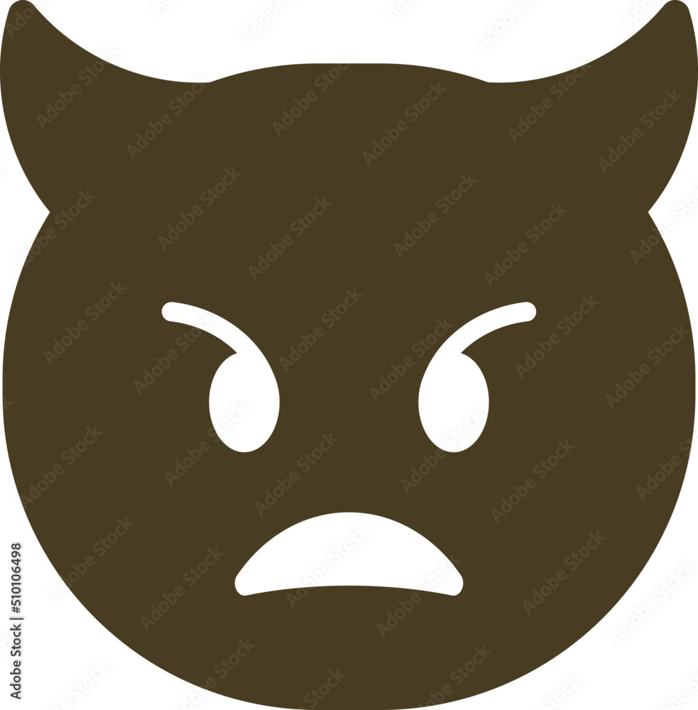 Black and White Devil / Evil Emoji Character Illustration Black and White Devil / Evil Emoji Character Illustration