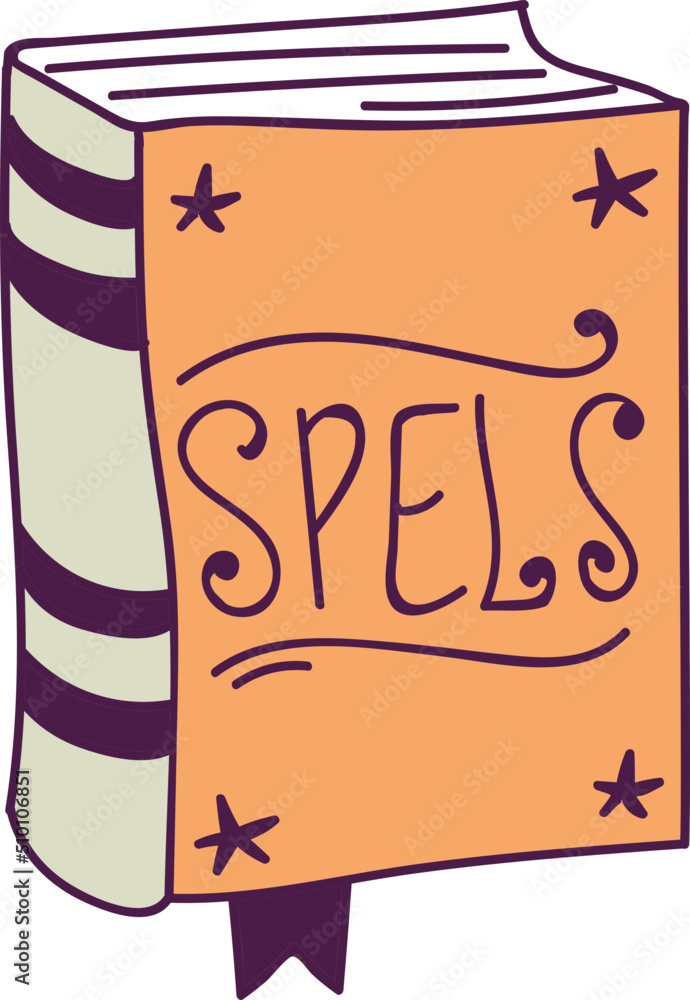 Fototapeta premium Magic Spell Book Halloween Illustration