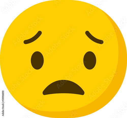 Worried Emoticon / Emoji Character Illustration