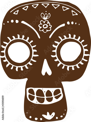 Dia de Muertos / Day of the Dead Decorative Sugar Skull Illustration