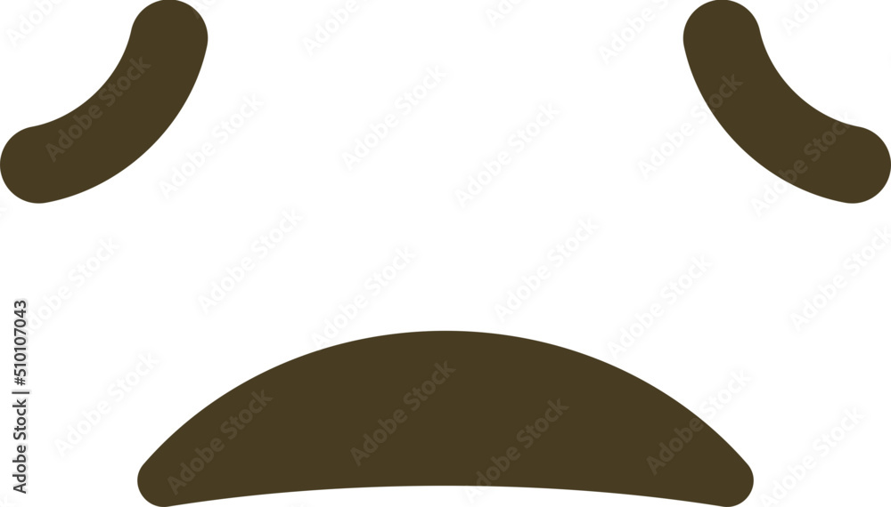 Black and White Sad Emoticon / Emoji Illustration Stock Vector | Adobe