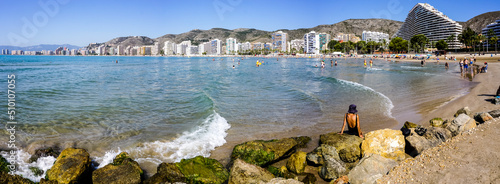 panoramic of the beach of the bay of Cullera photo